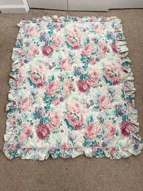 Vintage Floral Thick Quilt Baby Blanket